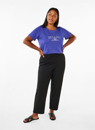 Zizzi FLASH - T-Shirt mit Motiv, Royal Blue Miami, Model image number 2