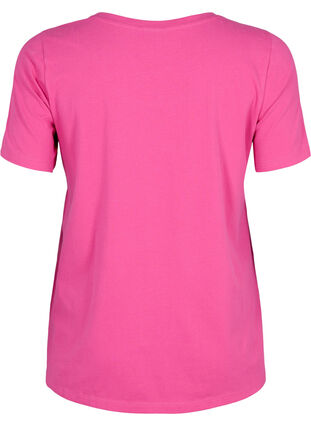 Zizzi Unifarbenes Basic-T-Shirt aus Baumwolle, Raspberry Rose, Packshot image number 1