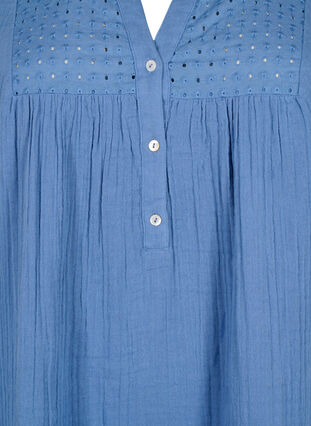 Zizzi Tunika aus Baumwolle mit Anglais-Stickerei, Moonlight Blue, Packshot image number 2