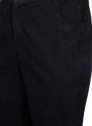 Zizzi Bootcut-Cordhose mit hohem Taille, Black, Packshot image number 2