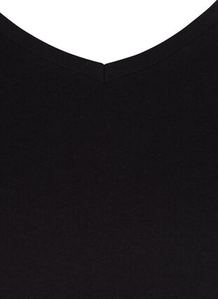 Zizzi Einfarbiges basic T-Shirt aus Baumwolle, Black, Packshot image number 2
