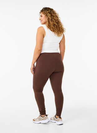 Zizzi Gefütterte Baumwollleggings., Chocolate Martini, Model image number 1