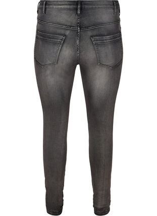 Zizzi Extra schmale Amy Jeans mit hoher Taille, Dark Grey Denim, Packshot image number 1