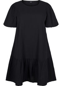 Kurzärmliges Kleid aus Baumwolle mit A-Linien-Schnitt