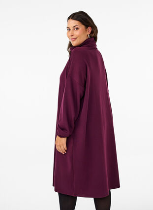 Zizzi Rollkragenkleid in A-Form, Fig, Model image number 1