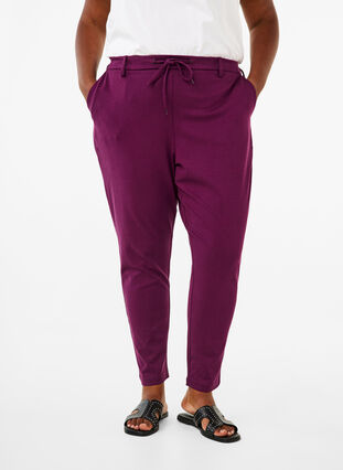 Zizzi Cropped Maddison Hose, Potent Purple, Model image number 2