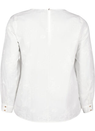 Zizzi Langärmlige Bluse mit Stickereien, Bright White, Packshot image number 1