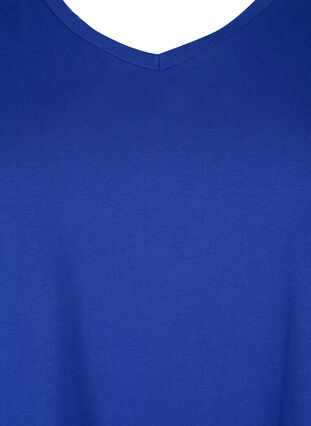 Zizzi Unifarbenes Basic-T-Shirt aus Baumwolle, Sodalite Blue, Packshot image number 2