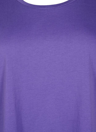Zizzi Kurzärmliges T-Shirt aus einer Baumwollmischung, ULTRA VIOLET, Packshot image number 2
