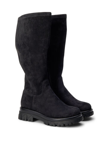 Zizzi Extra-Weite - Stiefelette aus Wildlederimitat, Black, Packshot image number 1