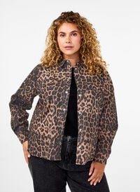 Canvas-Jacke mit Leopardenmuster, Leo AOP, Model