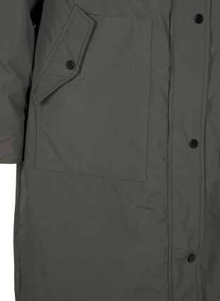 Zizzi Parka mit Kapuze und verstellbarer Taille, Black Olive, Packshot image number 3