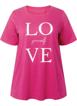Zizzi FLASH - T-Shirt mit Motiv, Raspberry Rose, Packshot image number 0