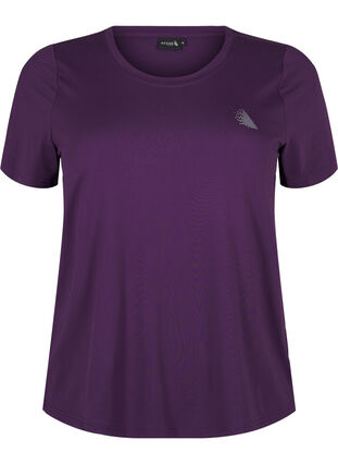 Zizzi Schmal geschnittenes Trainings-T-Shirt mit Rundhalsausschnitt, Purple Pennant, Packshot image number 0