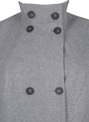 Zizzi Kurzer A-linienförmiger Trenchcoat, Light Grey Melange, Packshot image number 2