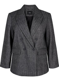 Blazer aus Wollmischung mit Taschen, Dark Grey Melange, Packshot