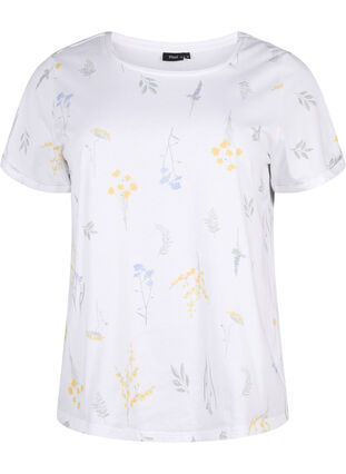 Zizzi T-Shirt aus Bio-Baumwolle mit Blumendruck, Bright W. AOP, Packshot image number 0