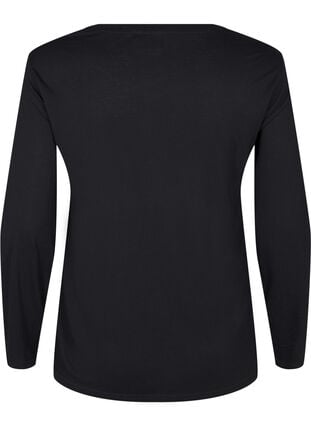 Zizzi Langärmelige Bluse aus Wolle und Viskose, Black, Packshot image number 1