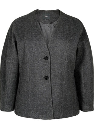 Zizzi Taillierter Blazer, Dark Grey Melange, Packshot image number 0