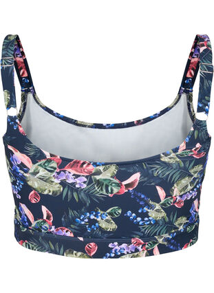 Zizzi Bedrucktes Bikini-Top mit verstellbaren Trägern, Deep Palm AOP, Packshot image number 1