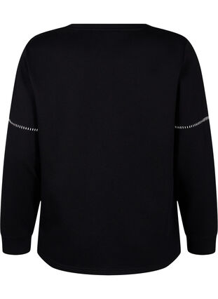 Zizzi Sweatshirt mit Kontrastnähten, Black, Packshot image number 1