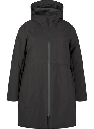 Zizzi Winterjacke mit verstellbarer Taille, Raven, Packshot image number 0