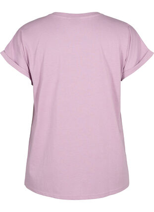 Zizzi Kurzärmliges T-Shirt aus einer Baumwollmischung, Lavender Mist, Packshot image number 1