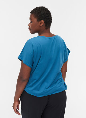 Zizzi Einfarbiges Trainings-T-Shirt, Midnight, Model image number 1