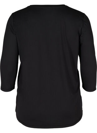 Zizzi  Trainingsbluse mit 3/4 Ärmeln, Black, Packshot image number 1