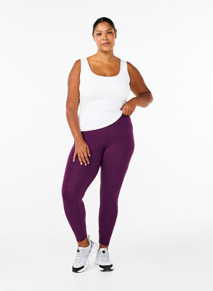 Zizzi Basic-Leggings aus Viskose, Potent Purple, Model image number 2