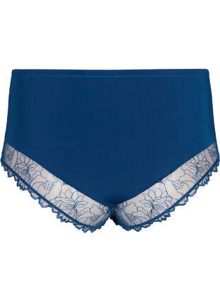 Zizzi Hipster-Unterhose mit Spitze und normaler Taille, Blue Opal, Packshot image number 1