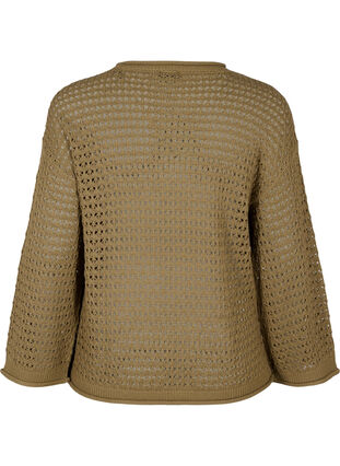 Zizzi  Strickpullover mit Lochmuster, Dusky Green, Packshot image number 1