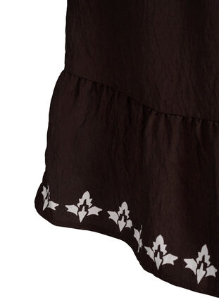 Zizzi Langärmeliges Viskosekleid mit Muster, Seal Brown, Packshot image number 3