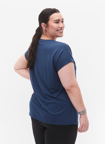 Zizzi Kurzarm Trainingsshirt, Blue Wing Teal, Model image number 1