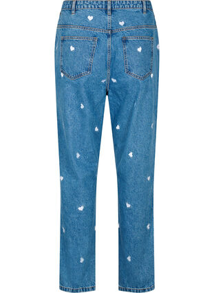 Zizzi Mille Mom Fit Jeans mit Stickerei, Light Blue Heart, Packshot image number 1