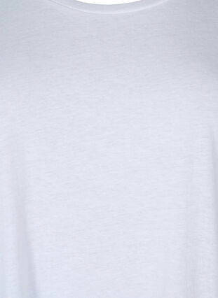 Zizzi Kurzärmliges T-Shirt aus einer Baumwollmischung, Bright White, Packshot image number 2
