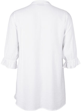 Zizzi Langes Viskose-Shirt mit Spitzendetail, Bright White, Packshot image number 1