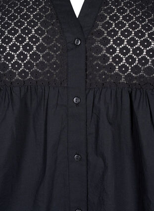 Zizzi FLASH - Shirt mit Häkeldetail, Black, Packshot image number 2