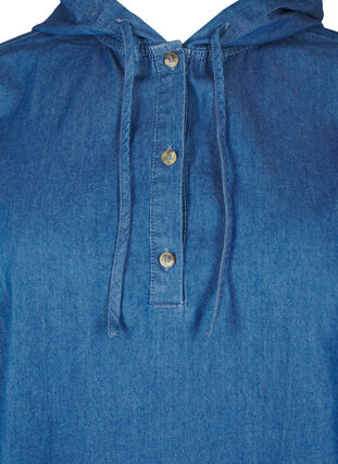 Zizzi Jeansbluse mit Kapuze, Medium Blue Denim, Packshot image number 2