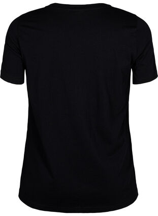 Zizzi T-Shirt mit Motiv, Black w. Flower, Packshot image number 1