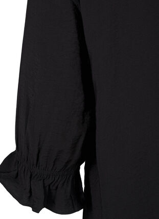 Zizzi Langes Viskose-Shirt mit Spitzendetail, Black, Packshot image number 3