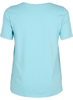 Zizzi Einfarbiges basic T-Shirt aus Baumwolle, Reef Waters, Packshot image number 1