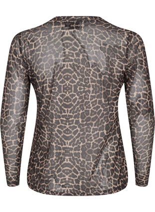 Zizzi Netzbluse mit Leopardenmuster, LEO AOP, Packshot image number 1