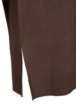 Zizzi Strickkleid mit Rundhalsausschnitt und Schlitz, Carafe Solid, Packshot image number 3