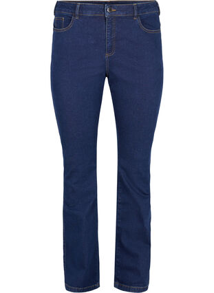 Zizzi Ellen Bootcut-Jeans mit hoher Taille., Unwashed, Packshot image number 0