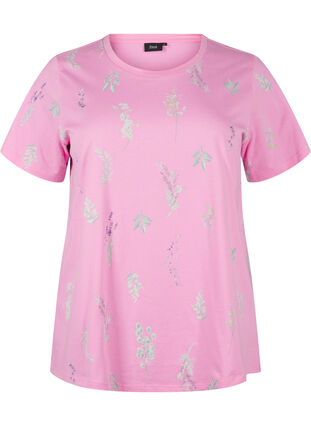 Zizzi T-Shirt aus Bio-Baumwolle mit Blumendruck, Rosebloom W. Flower, Packshot image number 0