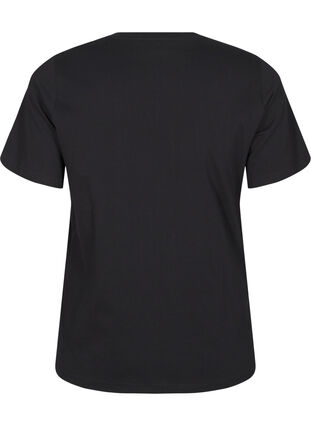 Zizzi T-Shirt mit Rundhalsausschnitt und Strasssteinen, Black, Packshot image number 1