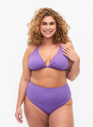 Zizzi Bikini-Unterteile mit hoher Taille, Royal Lilac, Model image number 0