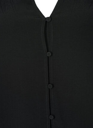 Zizzi Viskose-Shirt mit V-Ausschnitt, Black, Packshot image number 2