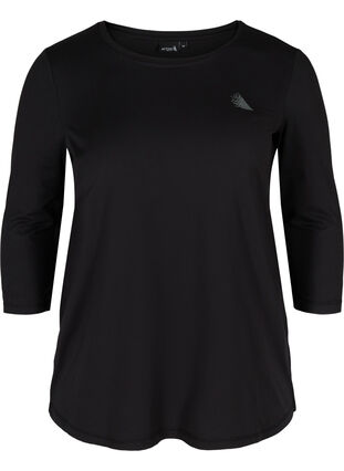 Zizzi  Trainingsbluse mit 3/4 Ärmeln, Black, Packshot image number 0